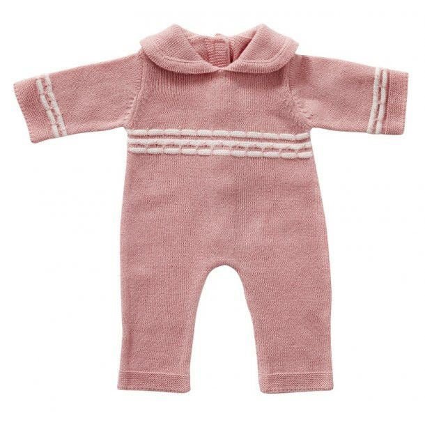 Babypakje 35 cm roze gebreid