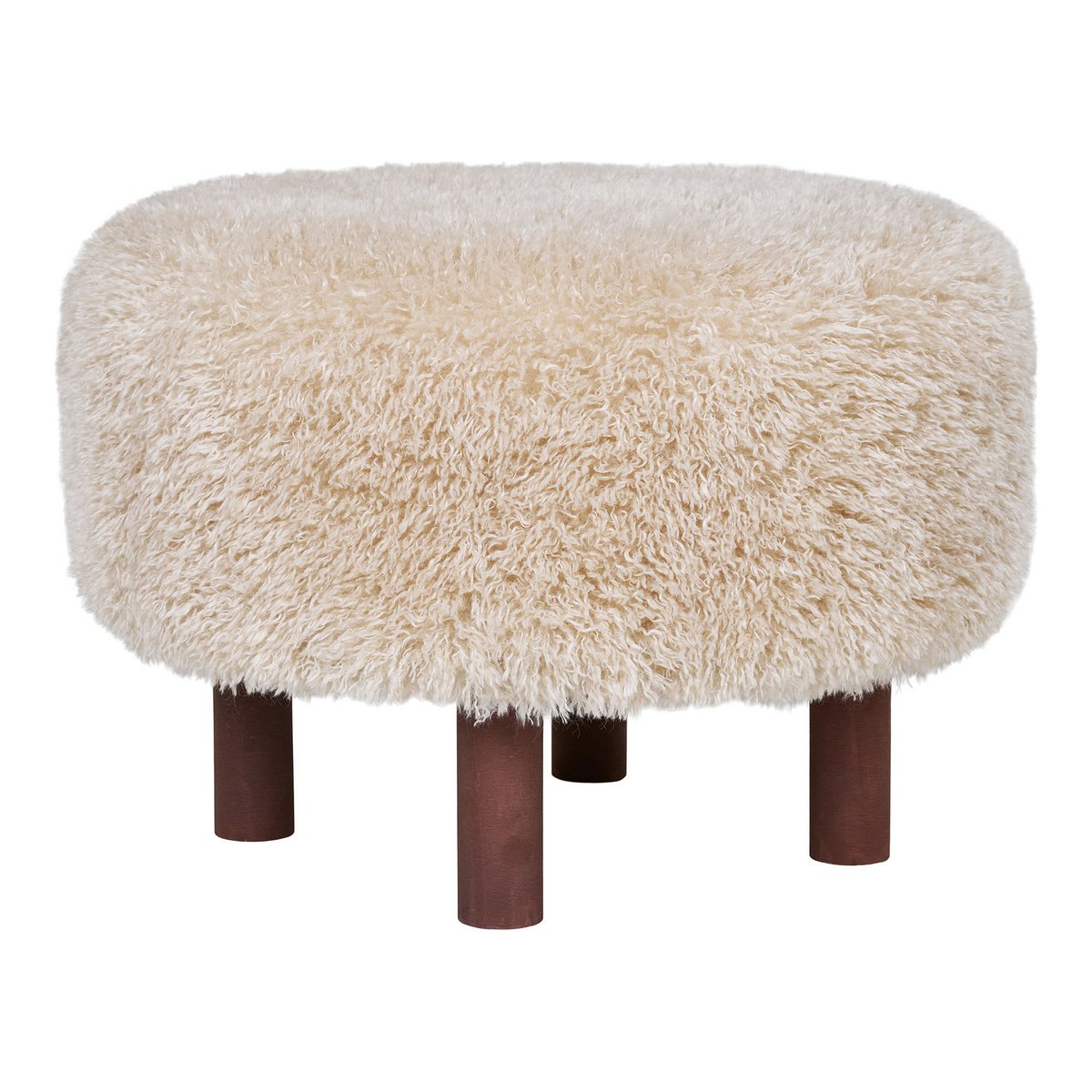 Inverness Pouffe Beige Brown 50 cm Diameter 33 cm Height