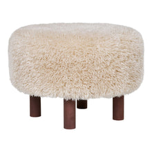 Inverness Pouffe Beige Brown 50 cm Diameter 33 cm Height