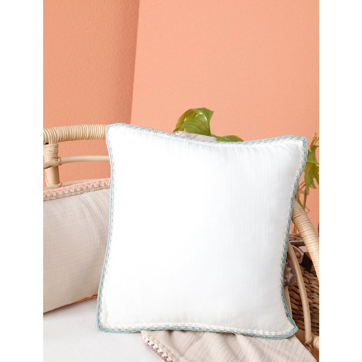 Kussenhoes 40x40 cm mousseline GOTS crochet
