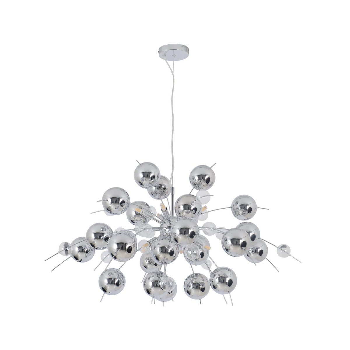 Hanger Lamp Explosie Chroom Metalen Glas G9 98 cm Sfeer