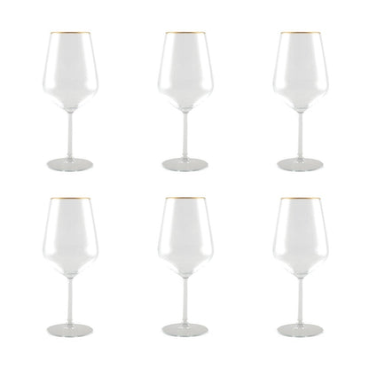 Wijnglazen set van 6 mat goud