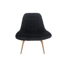 XXL velvet armchair black wood-look metal
