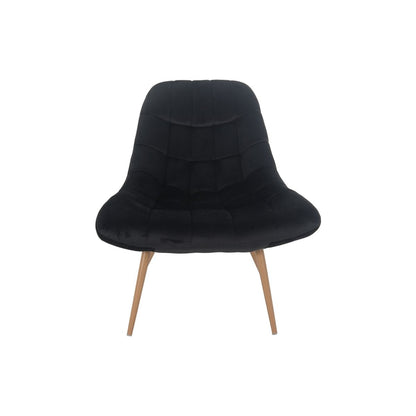 XXL velvet armchair black wood-look metal