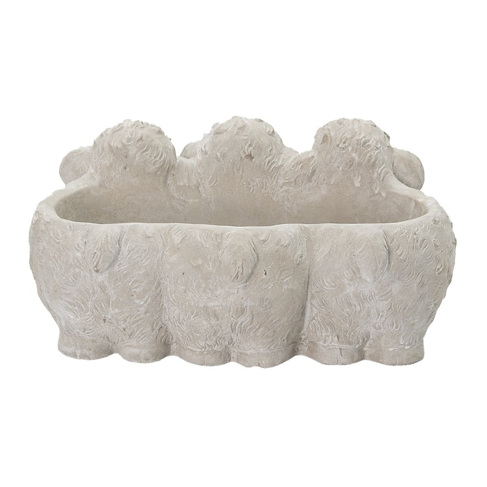 Bloempot schaap 26x20x12 cm grijs keramiek