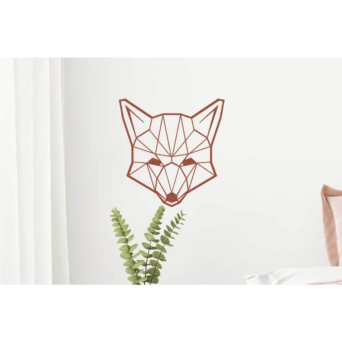 Wanddecoratie vos roestmetaal 38,8x37,6 cm