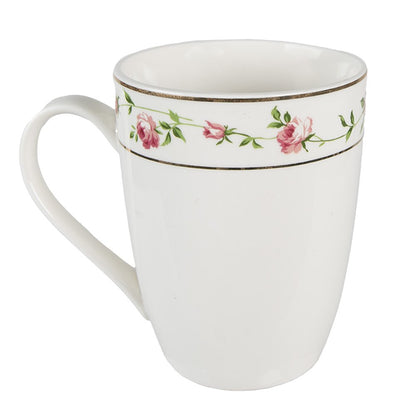 Theemok 300 ml keramiek roze bloemen