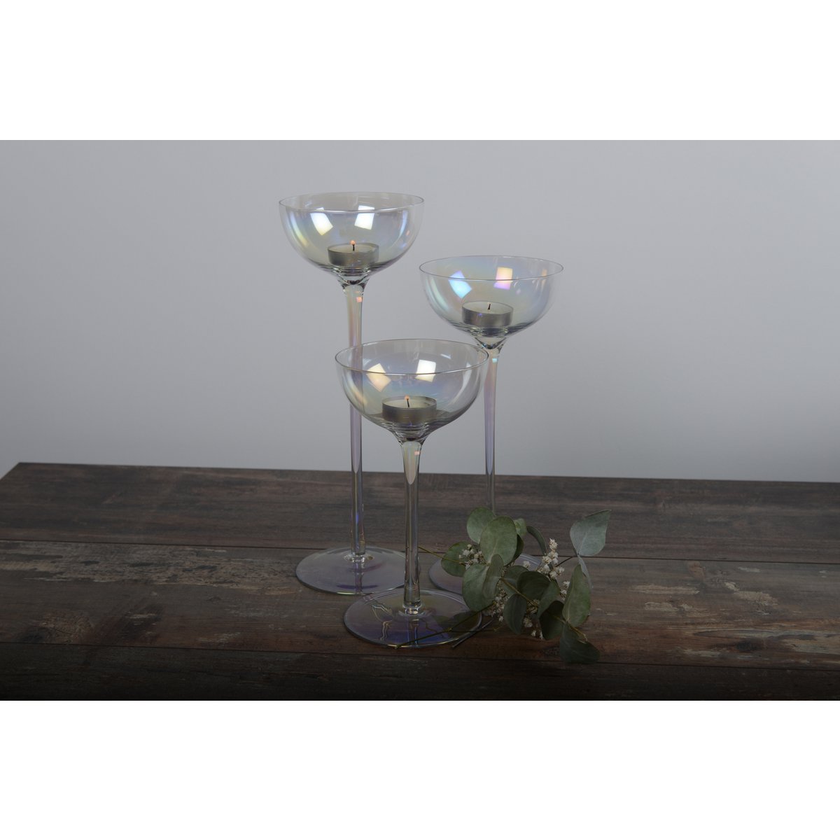 Set van 3 parelmoer glas fotoforen
