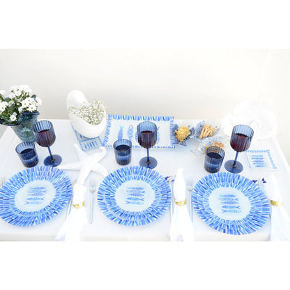 Blue Fish Dessert Plate 20x20x1.3cm - set of 6