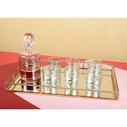 Black And Gold Whisky Glasses Set Of 6 Elegant Collection