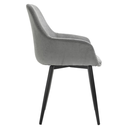Fauteuil set 2 stuks grijs corduroy 64x86x59 cm