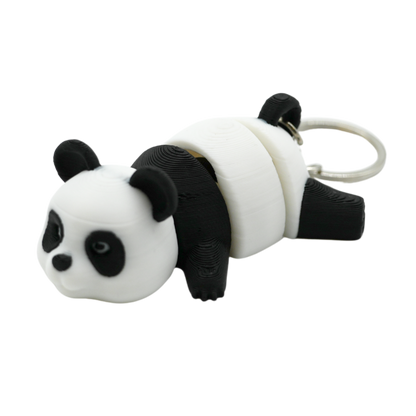 Sleutelhanger panda flexibel PLA zwart