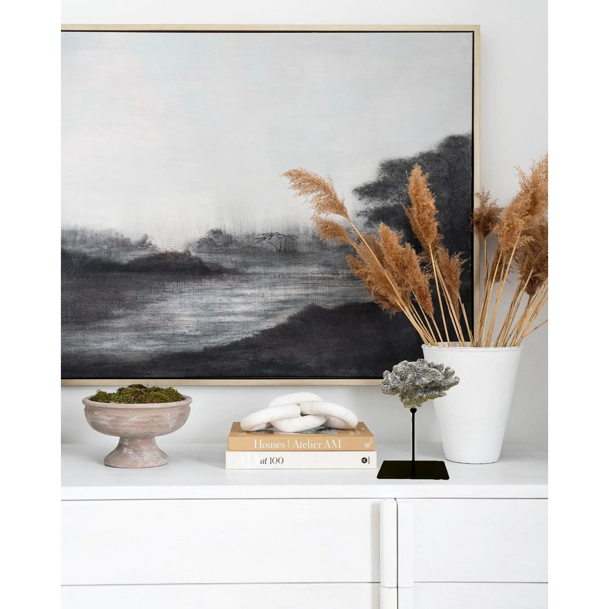 Koraaldecoratie met metalen standaard 23 cm champagne