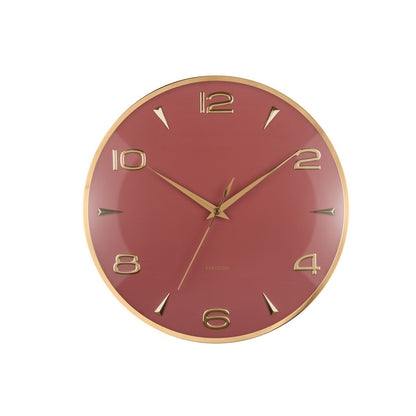 Wandklok 41 cm rood goud