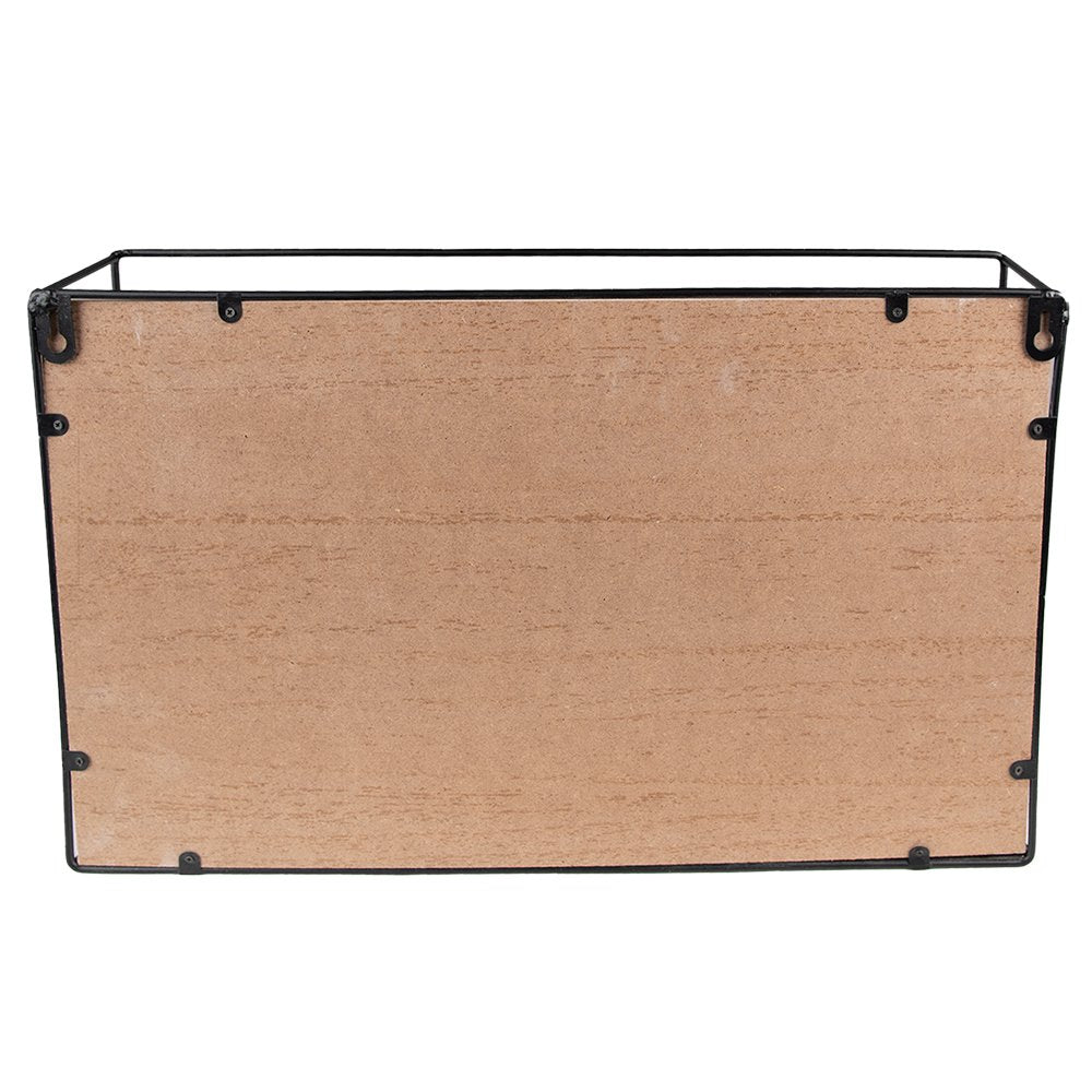 Wandrek 46x10x28 cm zwart bruin wereldkaart