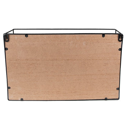 Wandrek 46x10x28 cm zwart bruin wereldkaart