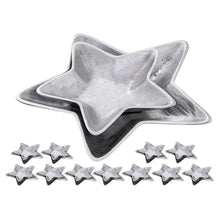 Decoratieschaaltjes aluminium goud zilver 25 cm set van 2