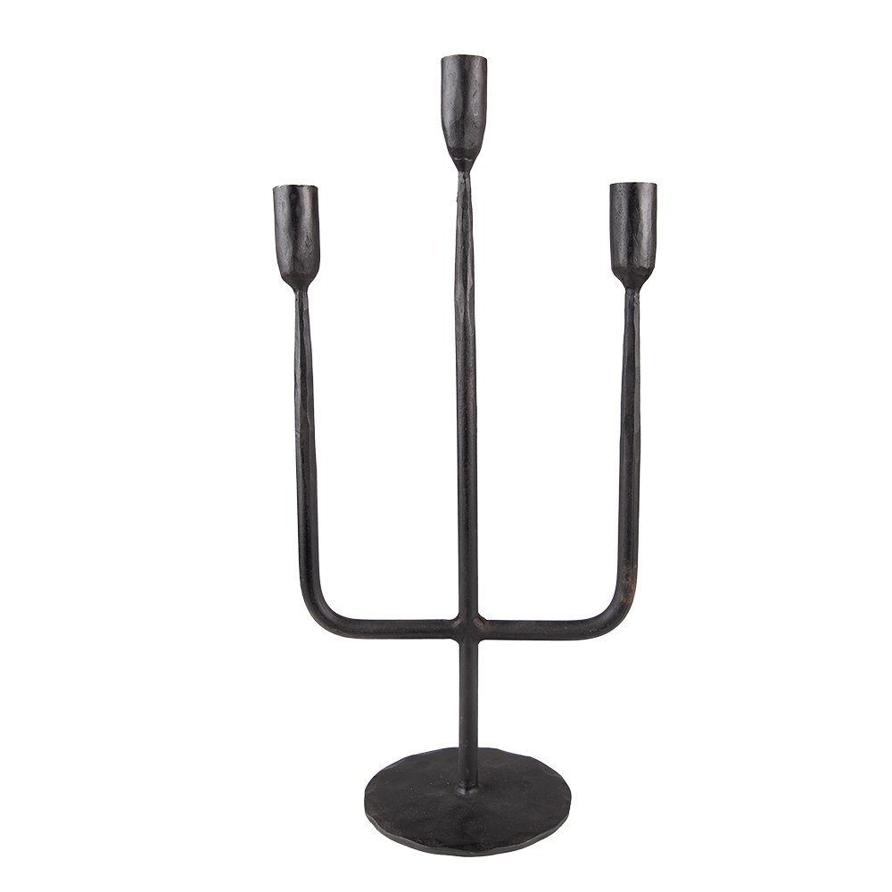 Candlestick 43 cm Black Iron Candle Holder