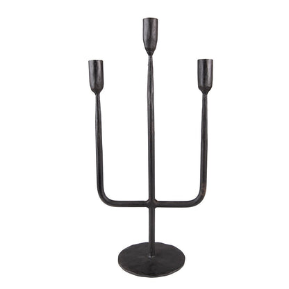 Candlestick 43 cm Black Iron Candle Holder