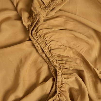 Hoeslaken TENCEL™ Twill okergeel