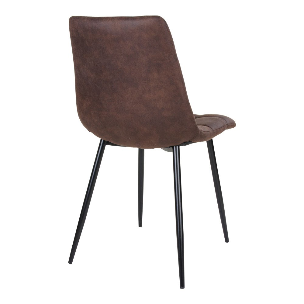 Eetkamerstoel microvezel bruin set van 2