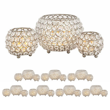 Kandelaar 24-Delige Set Drie Maten Groenlichthouder Crystal