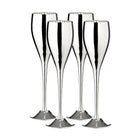 Champagneglazen 4 stuks H 23 cm verzilverd