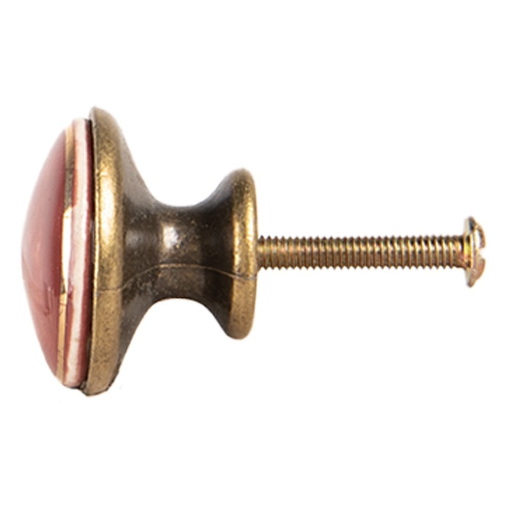 Deurknop 3 cm rood keramiek