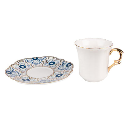 Kop en schotel 95 ml wit blauw
