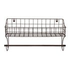 Handdoekhouder metaal bruin 44x12x25 cm