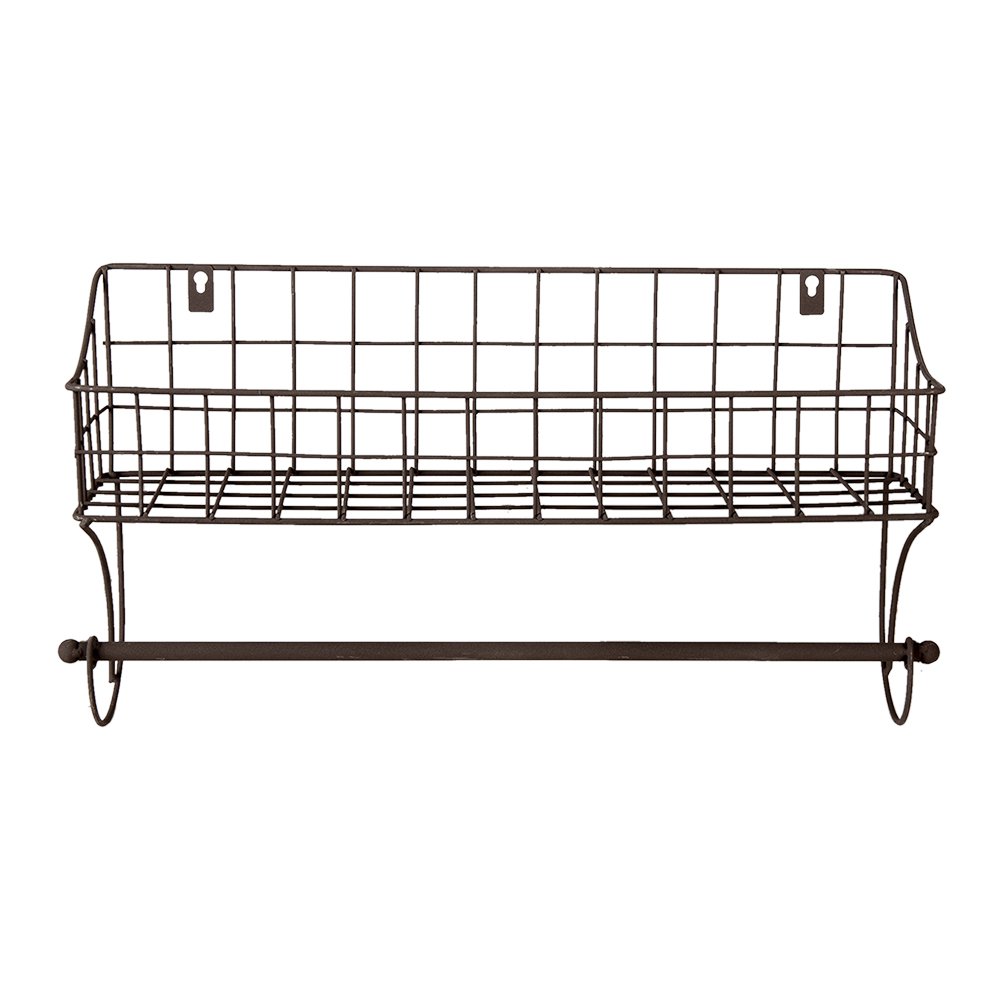 Handdoekhouder metaal bruin 44x12x25 cm