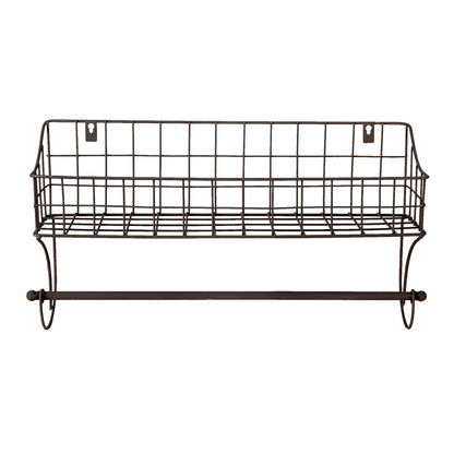Handdoekhouder metaal bruin 44x12x25 cm