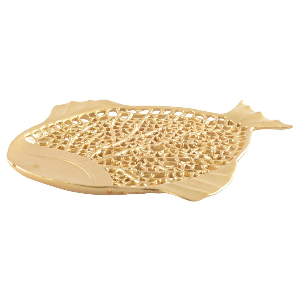 Decoratieve beker goud vis 32x26x2 cm