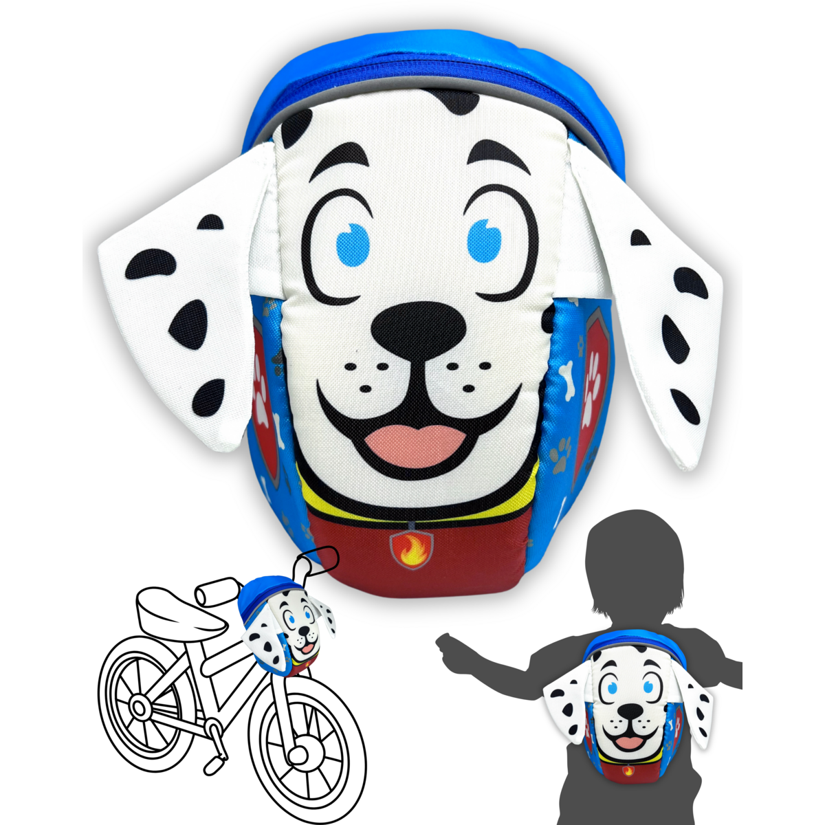 Kinder fietstas rugzak hond 2 in 1