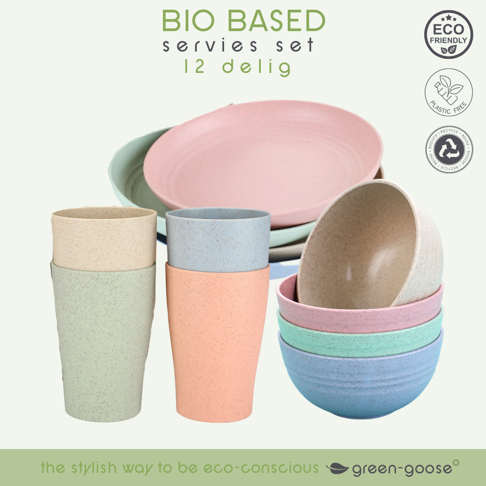 Servies set 12-delig tarwegras bio-based
