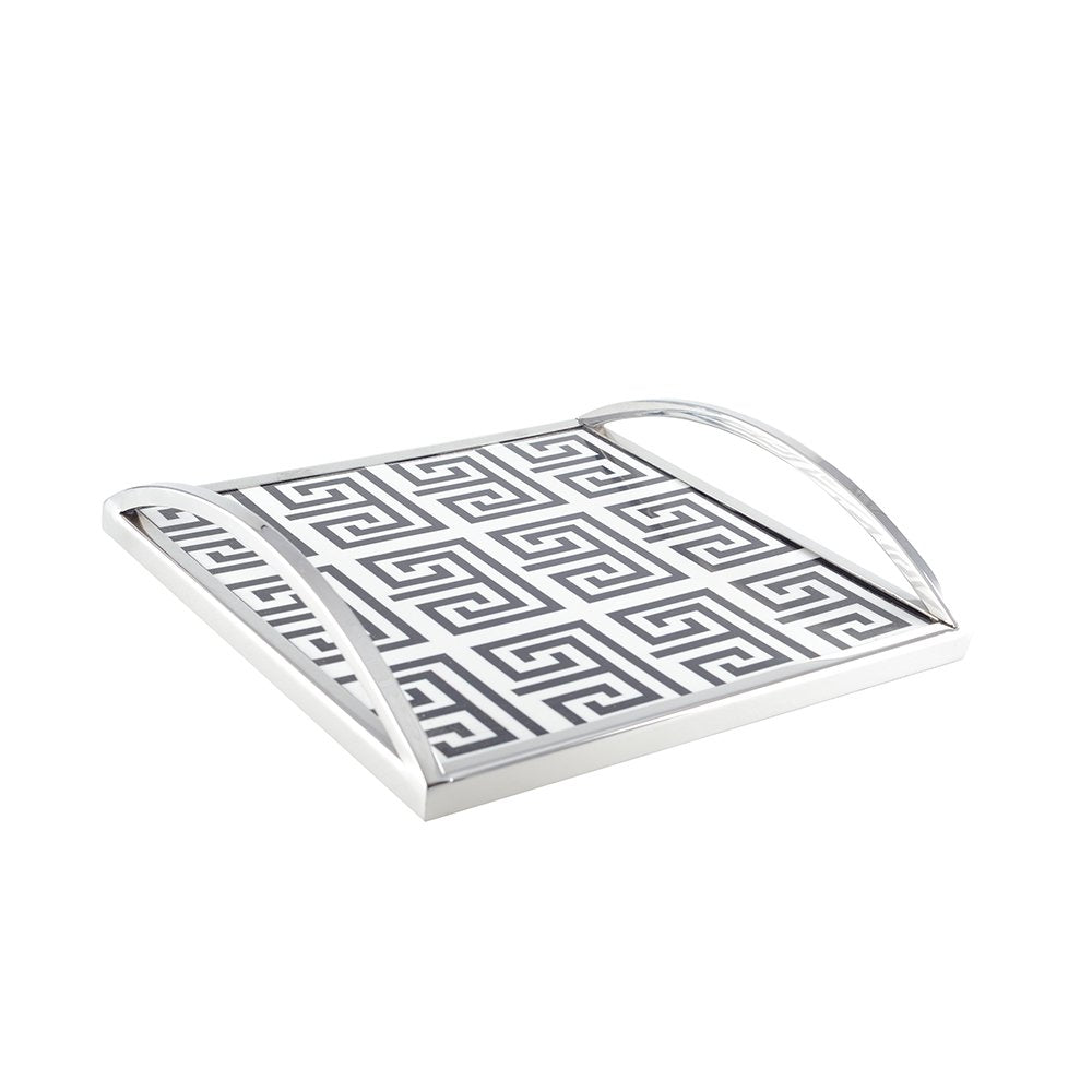 Dienblad rechthoekig 30x30x6 cm zwart wit