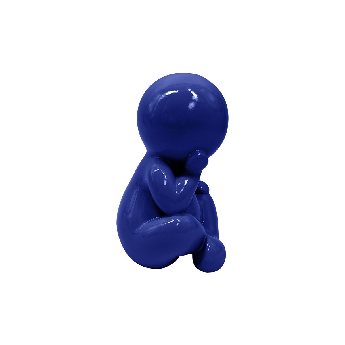 Standbeeld Amigo zittend blauw 21x24x35 cm