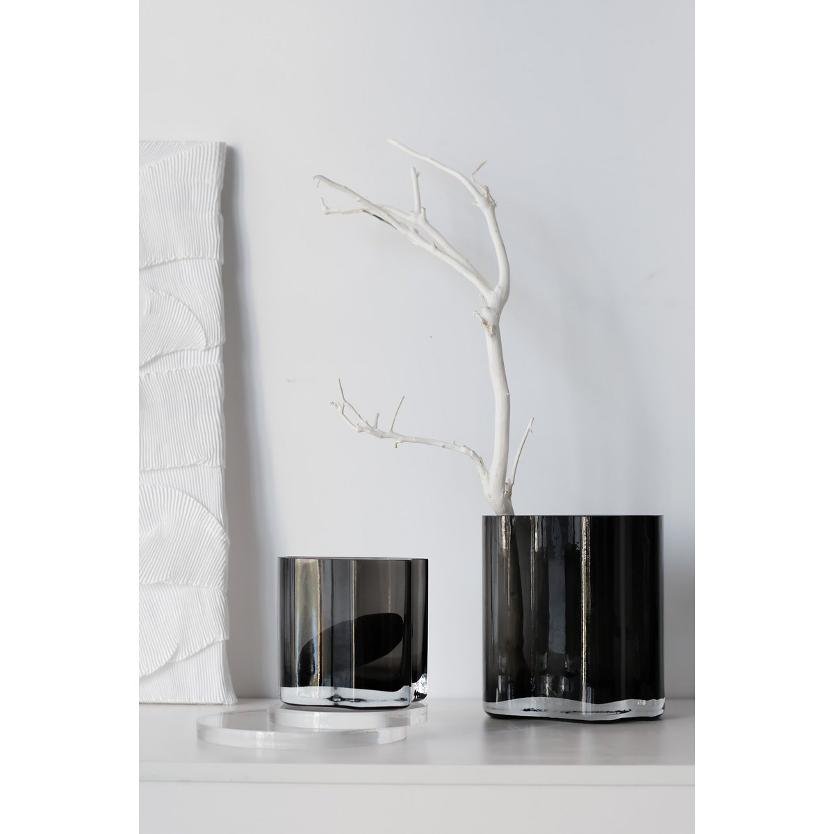 Vaas 13 cm glas grijs