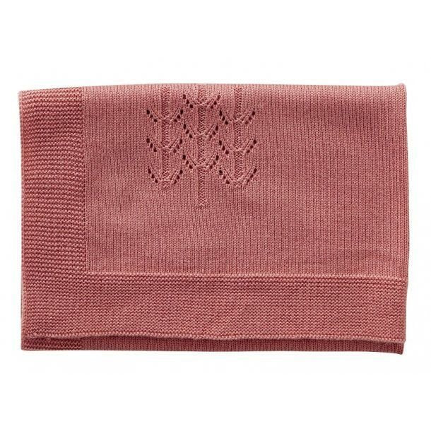 Poppendeken 60x60 cm roze gebreid