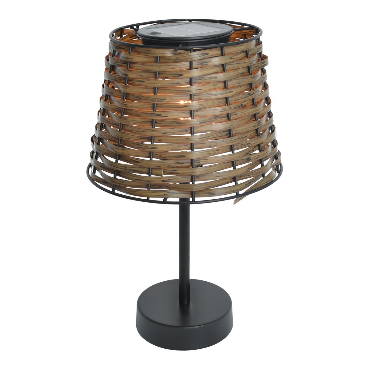 Tafellamp op zonne-energie 31 cm bruin poly rattan