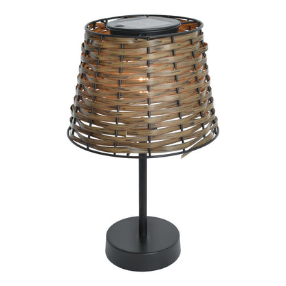 Tafellamp op zonne-energie 31 cm bruin poly rattan