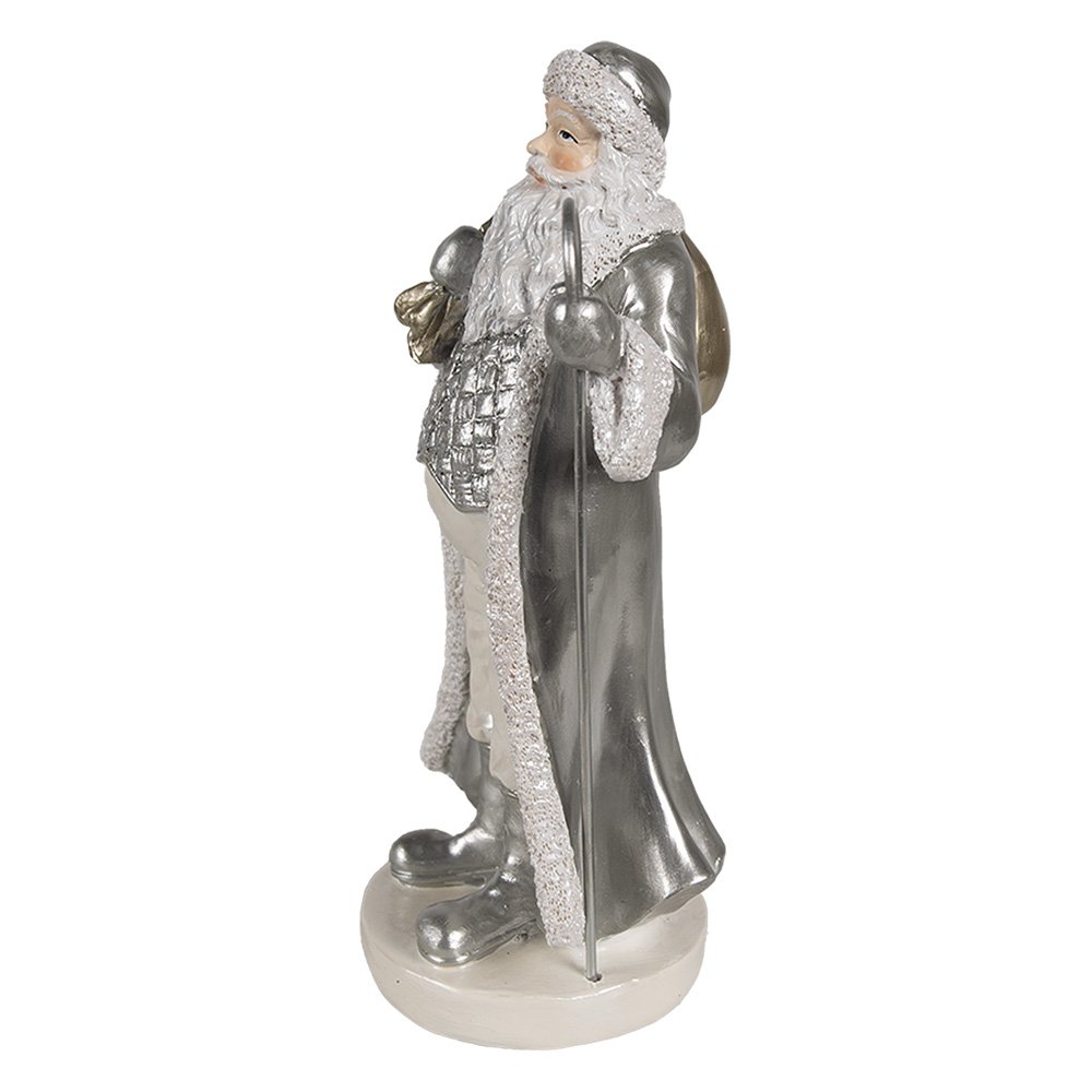Christmas Decoration Santa Claus Figurine 20 cm Silver Plastic
