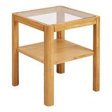 Lourmarin Side Table, oak/oak veneer/tempered glass, natural, 40x40x45 cm