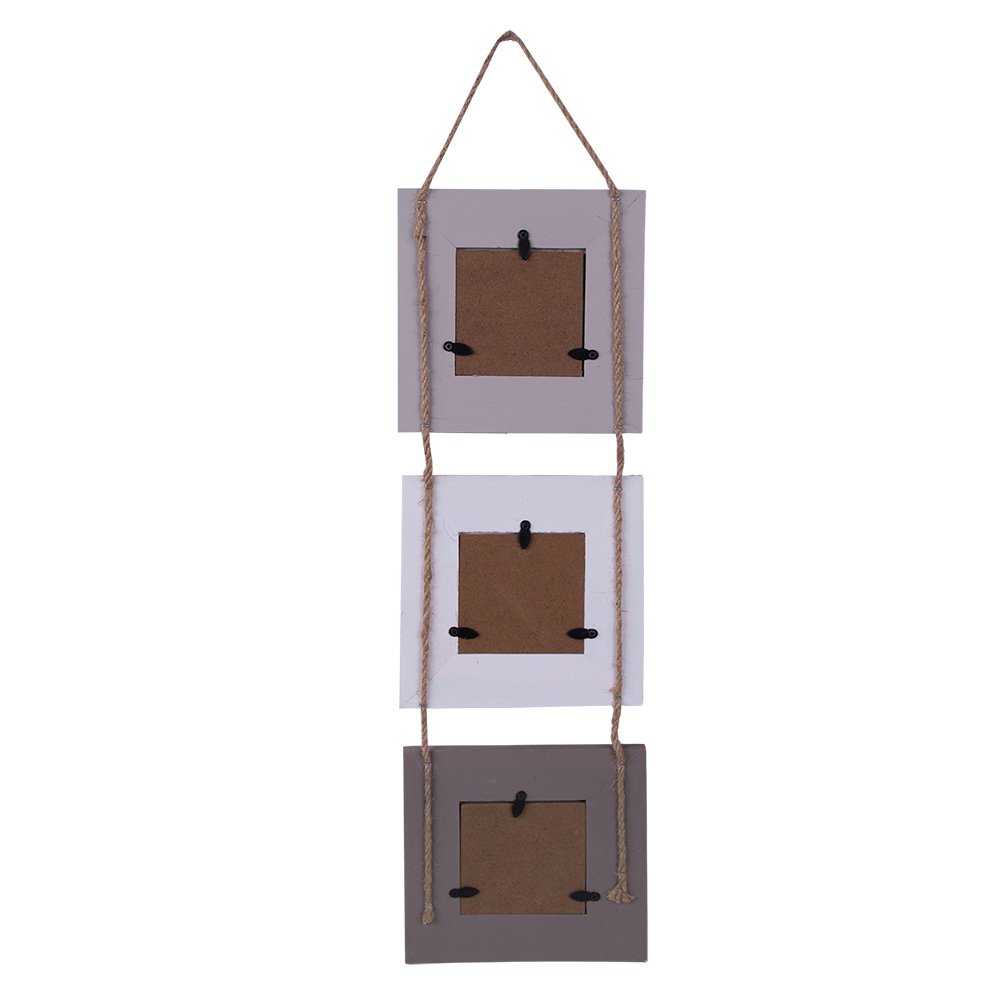 Fotolijst 7x7 cm hout grijs wit
