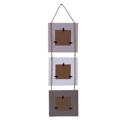 Fotolijst 7x7 cm hout grijs wit