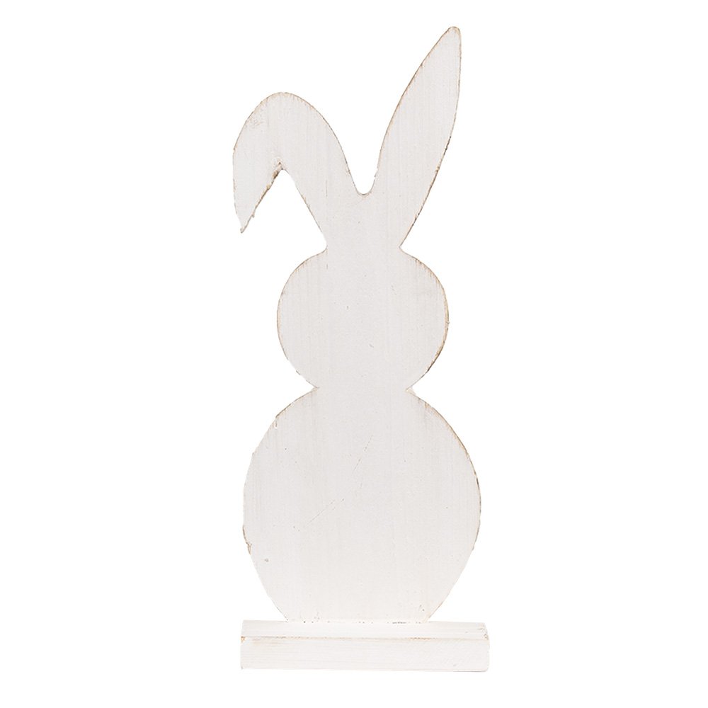 Houten konijn decoratie 26 cm wit