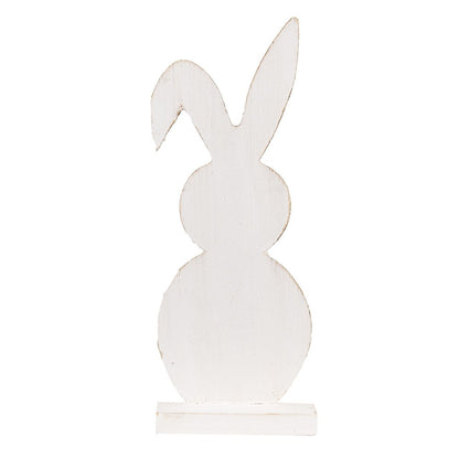 Houten konijn decoratie 26 cm wit