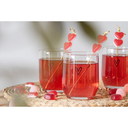 Water Glass Heart 300 ml Transparent Glass Drinking Cup