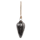 Kerstbal 6x13 cm zwart glas
