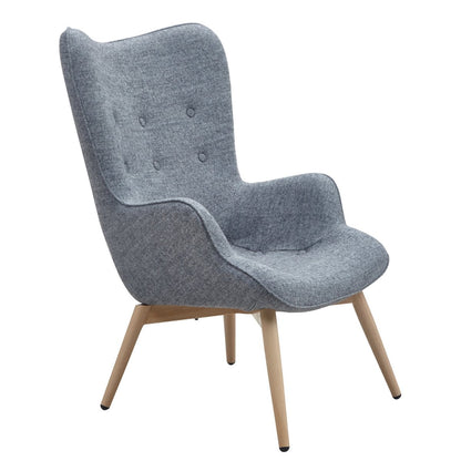 Fauteuil grijs geweven stof 80x99x92 cm